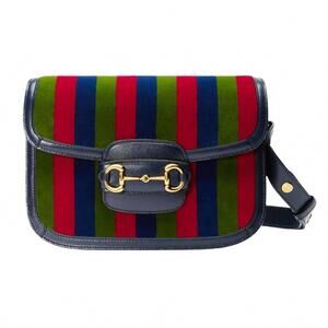 NEW GUCCI women's 1955 horsebit shoulder bag in blue